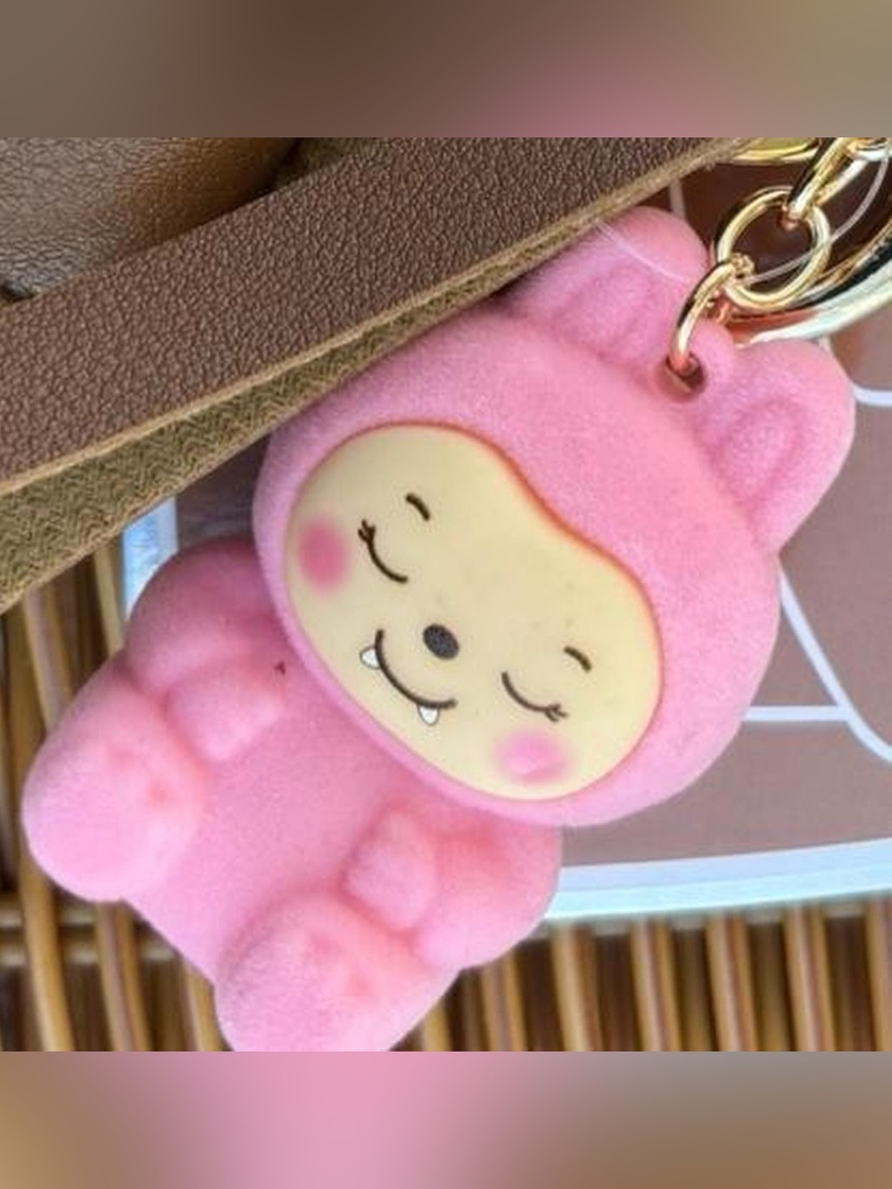 Adorable Pink Monster Baby with mini bag  Keychain/Bag/Backpack Charm